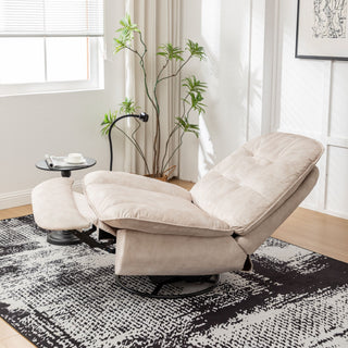 Modern Swivel Gliding Recliner Chair With Rocking Function And Phone Holder, Large Comfortable