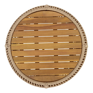 Round Side Table With Rope Frame