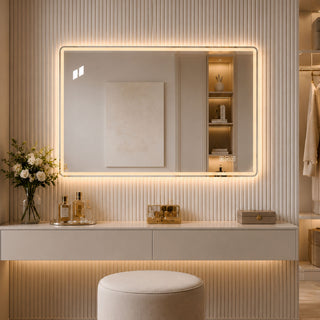 24" X 32" Rectangular Front Lighted And Backlit LED Bathroom Mirror With Anti Fog - Clear