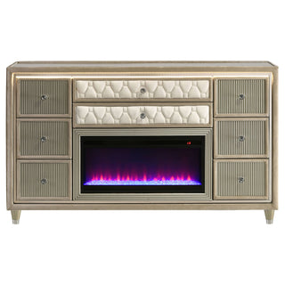 Mika - 8 Drawer LED Fireplace Dresser