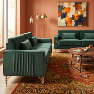 2 Pieces Sofa Sofa Set With Removable Cushions For Home Apartment