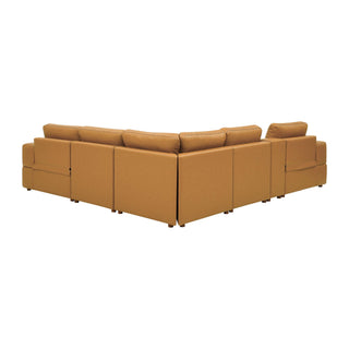 Upholstered Large Arms Sectional With Recliner Seats
