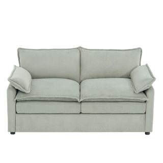 Modern Loveseat Sofa, Upholstered Couch With Side Storage Pockets