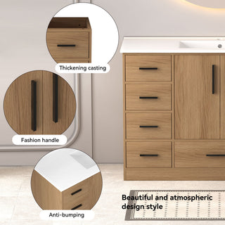Bathroom Vanity With Abundant Storage 2 Soft Close Doors And 9 Drawers
