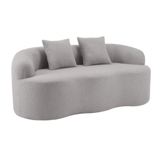 Curved Loveseat Sofa With Round Armrest