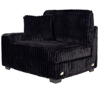 6 Piece Modular U Sectional Sofa Set With USB Cup Holder, Low Leg - Black