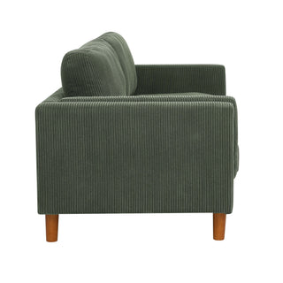 Upholstered Square Arm Sofa - Dark Green
