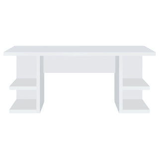 Hannah - 4 Shelf Writing Desk With Open Shelving - White