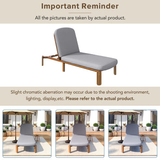 Outdoor Chaise Lounge With Adjustable Backrest