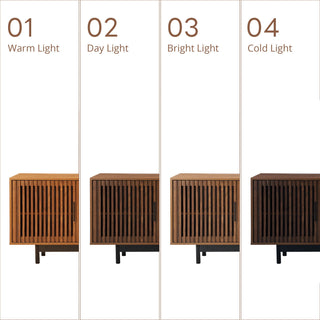 TV Stand, Entertainment Center With Slatted Doors, Cable Management, Soft Closing Hinges - Walnut