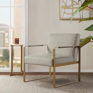 Jayco - Accent Chair With Metal Arms - Beige