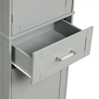 Tall Freestanding Bathroom Storage Cabinet With Adjustable Shelf And 2 Drawers