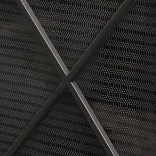 Minimalist Single Panel Iron Fireplace Screen With Diamond Design