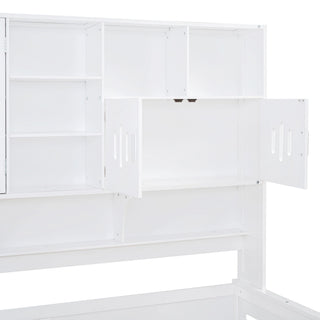 Daybed With All-In-One Cabinet And Shelf