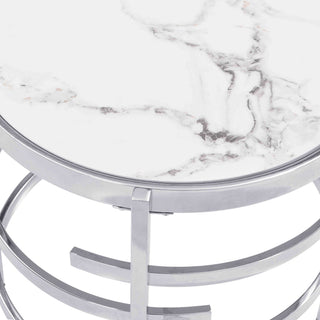 Elegant Round Table With Sintered Stone Top & Sturdy Metal Frame