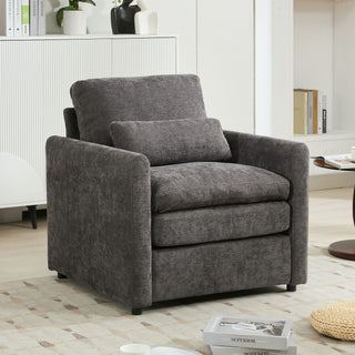 Cozy Upholstered Cushion Armchair For Living Room