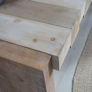 Modern Rustic Table With Sculpted Block Design