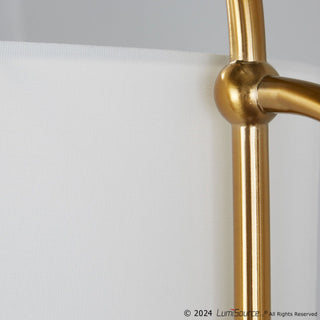 Leslie - Glam / Art Deco Floor Lamp - Gold / White