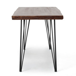 Modern Industrial Faux Live Edge Dining Table With Hairpin Legs - Natural