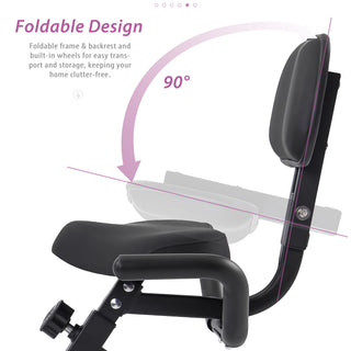 Exercise Bike Folding Stationary Bikes For Home With 16 Level Magnetic Resistance