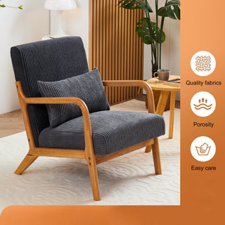 Accent Arm Chair With Pillow Upholstered