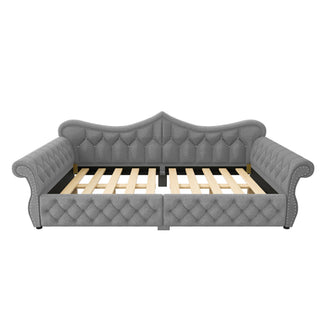 Upholstered Daybed With LED Lighting And Nailhead Trim