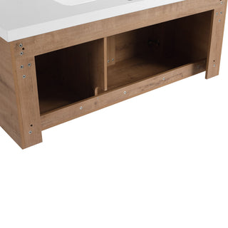 Wall Mounted Bathroom Vanity With Sink, 3 Soft Close Doors