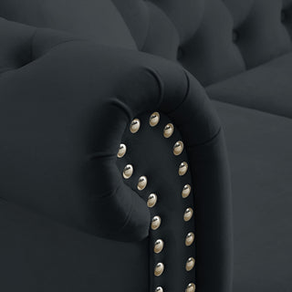 Chesterfield Sofa With Rolled Arms And Nailhead Trim