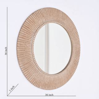 Handcarved Decorative Hanging Wall Mirror - Antique Brown / White