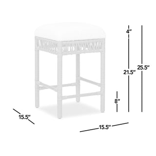Lucia - Backless Upholstered Counter Stool With Frame - Ivory White