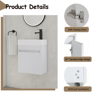 Sink Floating Bathroom Vanity With Soft Close Cabinet Door