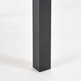 Rectangular Outdoor Dining Table Tabletop With Iron Legs - Black