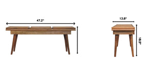 Larissa - Triple Accent Cane Bench - Beige