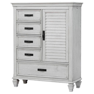 Lockeford - 5 Drawer Door Chest - White