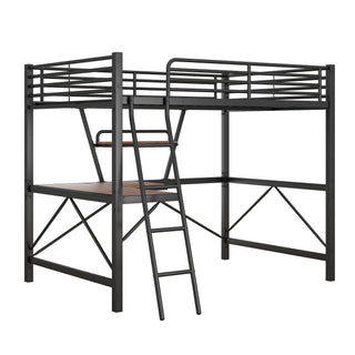 Loft Bed With Desk And Shelf, Modern Design