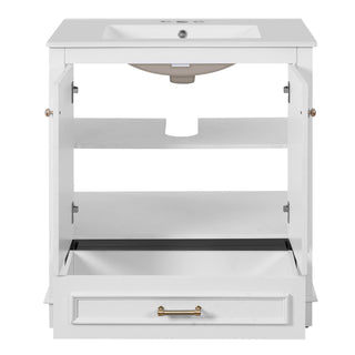 Bathroom Vanity With Sink, Cabinet & 2 Soft Closing Doors & Adjustable Shelf