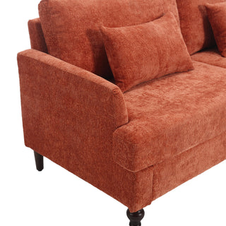 Mid Century Modern Fabric Loveseat Sofa, 2 Seat Upholstered Couch