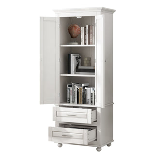 Tall Storage Cabinet With 2 Drawers For Bathroom
