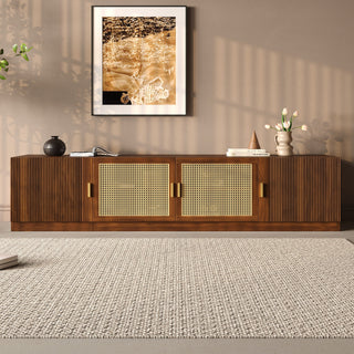 TV Stand, Media Console With Adjustable Shelves - Walnut