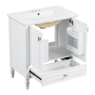 Freestanding Vanity With 1 Drawer & 2 Soft Close Doors With Door Mounted Storage