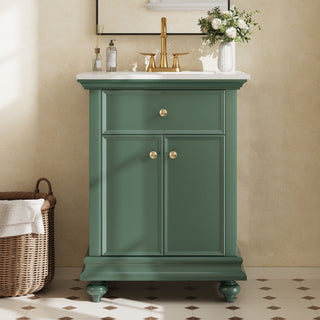 Modern Bathroom Vanity With Tip-Out Drawer And Soft-Close Hinges