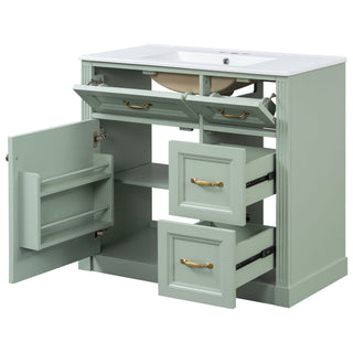 Modern Bathroom Vanity With Sink, 4 Drawers, Soft-Close Door, Adjustable Shelf
