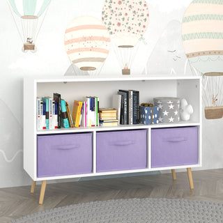 Bookcase With Collapsible Drawers, Book Display Organizer