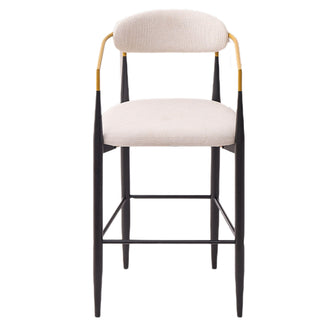 Upholstered Bar Stool With Accented Armrests For Kitchen Island (Set of 2) - Beige
