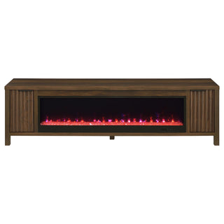 Alamitos - Electric Fireplace TV Stand With Flame Visualizer - Pine Wood