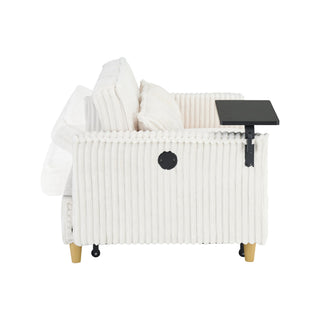 Pull Out Sofa With Movable Tabletop And USB Ports