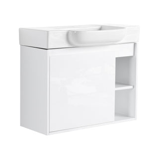 Wall Mounted Bathroom Vanity With Sink & Soft Close Door