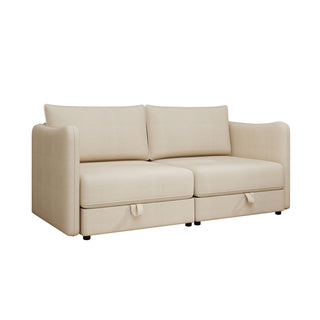 Modular Sectional Sofa With Storage, Convertible 2 Seater Sleeper Sofa - Beige