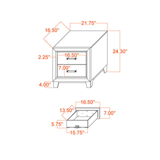 Soluto - Nightstand - Gray / Black