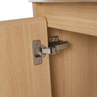 26" Wall Mounted Bathroom Vanity With Sink & Soft Close Door - Oak